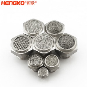 廠家直銷316不銹鋼燒結消聲器耐高溫降噪，粉末燒結氣動元件可按需定制